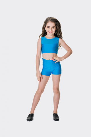 Mesh Crop Top (Adult) tops Studio 7 Dancewear Turquoise Small 