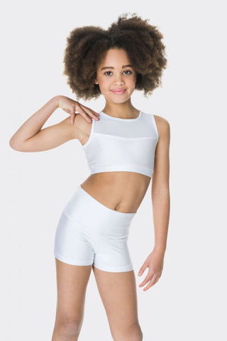Mesh Crop Top (Adult) tops Studio 7 Dancewear White Small 