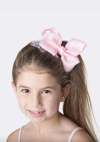 Spotty Bow Clip hair-accessories Studio 7 Dancewear Pale Pink 