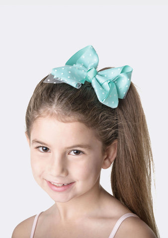 Spotty Bow Clip hair-accessories Studio 7 Dancewear Mint 