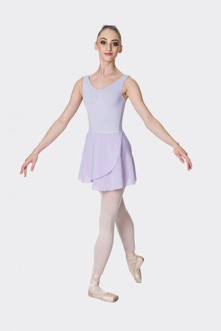 Ballet model wearing Studio 7 Wrap Skirt Lilac front view