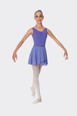 Ballet model wearing Studio 7 Wrap Skirt Jacaranda front view