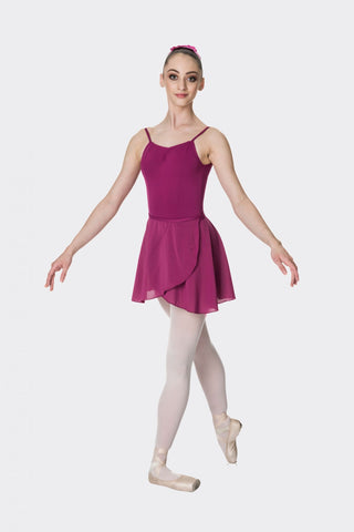 Ballet model wearing Studio 7 Wrap Skirt Boysenberry front view