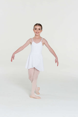 Ballet model wearing Studio 7 Wrap Skirt White front view
