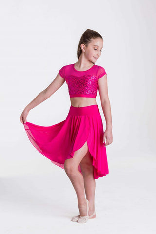 Inspire Mesh Skirt (Child) bottoms Studio 7 Dancewear Fuchsia Medium 