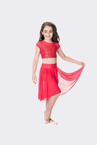 Inspire Mesh Skirt (Child) bottoms Studio 7 Dancewear Red Medium 