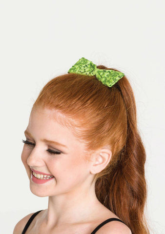 Sequin Hair Bow hair-accessories Studio 7 Dancewear Lime Small 