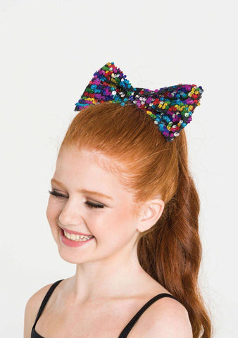 Sequin Hair Bow hair-accessories Studio 7 Dancewear Rainbow Small 