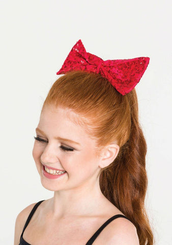 Sequin Hair Bow hair-accessories Studio 7 Dancewear Red Small 