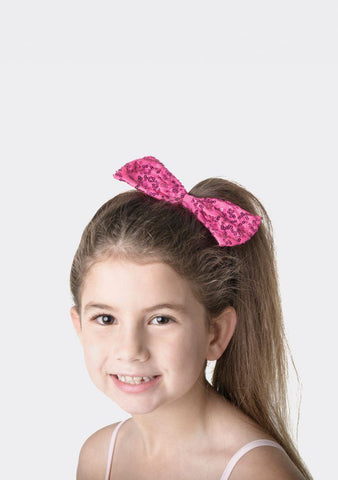 Sequin Hair Bow hair-accessories Studio 7 Dancewear Hot Pink Small 