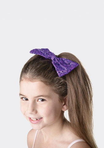 Sequin Hair Bow hair-accessories Studio 7 Dancewear Purple Small 