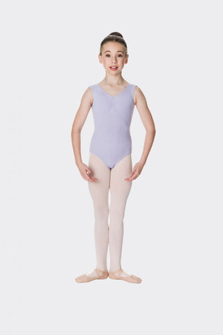 Ballet model wearing Thick Strap Leotard Lilac front view
