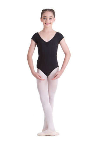 Lucinda Cap Sleeve Leotard (Child) leotards Studio 7 Dancewear Black Medium 