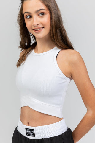 Staple Cropped Rib Singlet - Energize (Child/Adult) tops Sylvia P Child 6 